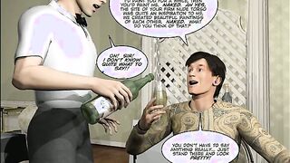 Three Dimensional Animation Comic with a wild threesome orgy!