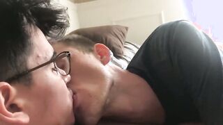 Sucky roommate gets a big facial and creampie in HD