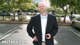 BAIT BUS - Middle Elder Salaryman Thomas Hoffman Cheats on his Gf