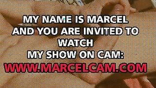 railing a meaty dark-hued faux-cock