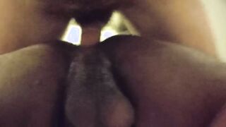 Watch this hot black amateur take it in the ass POV style