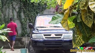 Outdoor butt-fucked african facialized