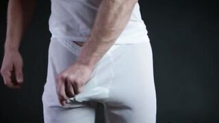 Elderly anoints with spunk