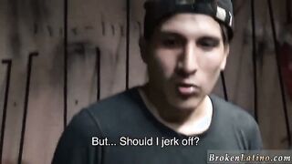 Strung Up first-timer hard ripped faggot The camerist asked him what he made in a day.