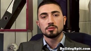 Brit office bloke shoots a load while bum-fucked