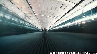 Furry European Traveler Gets Manmeat Deep Throated By Latino Baggage Handler