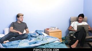 Hot blonde parent has a threesome with old and young guys in this wild family Dick