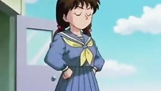 Watch this hot Asian teen get a big creampie in a threesome with a big dicked guy