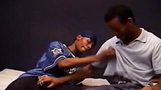 Watch this dark-skinned ghetto slut strip, ride and cum hard with BBC