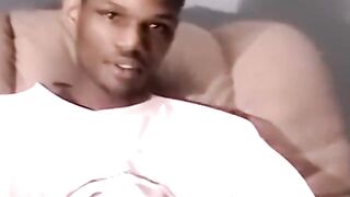 Watch this dark-skinned youngster with a big sausage get frisky with his BBC while webcamcasting his hot solo session
