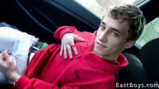 Young Euro blondie auditions with a big dicked straight dude in HD
