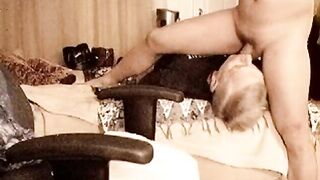 Grandfather's love for man meat and gobbling Jizm ends in a hot creampie