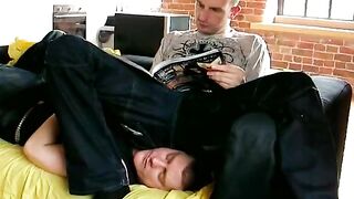 Watch as a kinky slave gets off by farting while getting rimmed and humiliated
