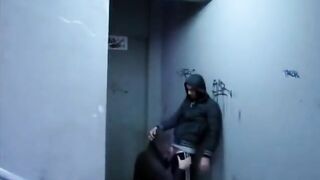 Watch this guy hoot a load without any idea of its coming