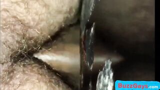 Amateur dude takes a raw load at the gloryhole after getting creampied