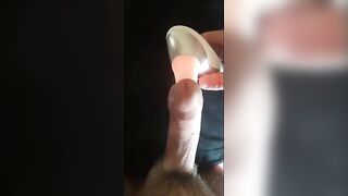 Watch this hot amateur babe scream in orgasmic delight as he jerks off to a big, hard dick