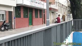 Nasty latino inhales chisel for currency