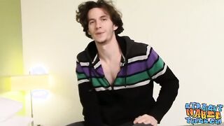 Inexperienced Boy Draining off Stiff and Making his Man Meat Jism