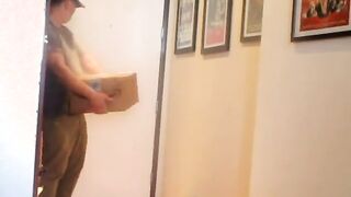 Str8 Delivery Guy Produces Pecker, Sates Homosexual.