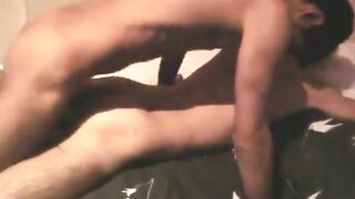 Watch these horny guys take turns pounding each other with big cocks and cum on their faces