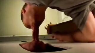 Another dude at the Glory Hole gets a hot load on his face after a wild handjob and blowjob session
