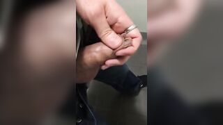 Kinky straight dude creampied in the toilet after getting pounded hard in public