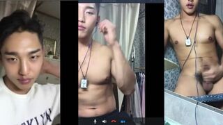 Watch this Korean stud stroke and jerk off to a huge cumshot in total satisfaction!