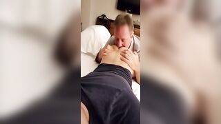 Watch this hot daddy get down & dirty with his young hunk's caboose