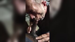Interracial Grandpa Gives me a BJ and takes my load in his mouth