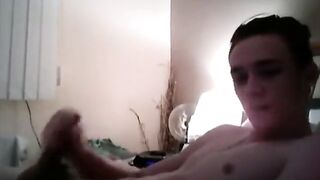 Hairy Yorkshire stud gives a steamy solo handjob to a straight guy and cums hard