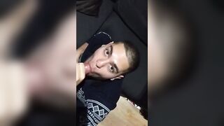 Watch this hot babe give a hot and heavy head in ponto while getting his big ass pounded with a big cock
