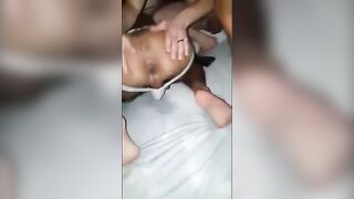 Amateur chick gets his ass creamed by two guys in raw handjob frenzy