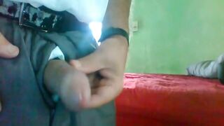 Hairy amateur enjoys a solo session with a big dicked stud