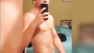 Horny college guy jerks off and fucks his GF for a hot cumshot
