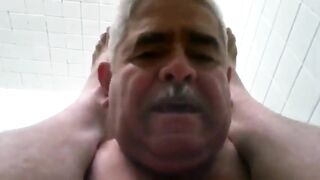 Hairy bear goes wild on his hot amateur girlfriend's bareback handjob and anal desires