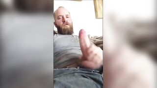 Watch this hot amateur bear get a messy creampie from his big-dicked friend