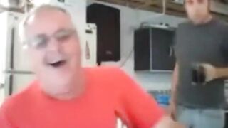 Get ready for a wild ride as two guys flash and dance on webcam while jerking off to a big dicked bear