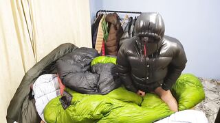 Jacke Pablo's parka-clad body is drenched in hot cum