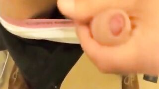 Two friends play a hot game of wanking while cumming hard