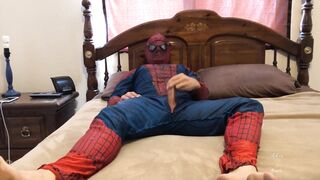 Watch as Whacks off N Suit two Jizm with his foreskin and gives a steamy solo handjob