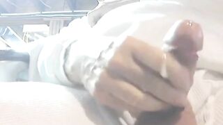 Hairy grandpa gives a hot and steamy solo handjob to his lucky amateur stud