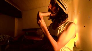 Watch as a hairy guy gives a hot blowjob and handjob to his daddy on Sextoy