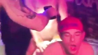 Watch this hairy stripper get pounded hard & take a cumshot on his big cock