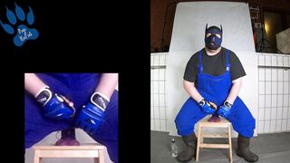 Pup-Rufus gets his hairy ass pounded by a big dick while wearing rubber boots