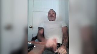 Hot solo male gives a rough handjob to his hung, tattooed daddy, Jack Off 2
