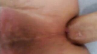 Amateur hairy guy gets his hairy ass pounded by his dad's huge cock