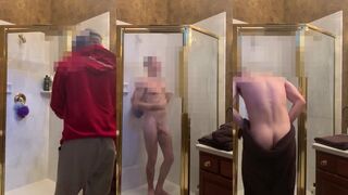 Watch as bigvibesxd catches himself on hidden cam in the bathroom with a hot MILF
