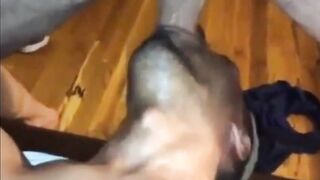 Hairy amateur throat fucks a black monster cock with perfect results