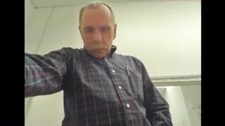 Watch this hairy old guy stroke his big dick and get a hot cumshot