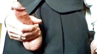 Watch this horny guy stroke his big dick and shoot a hot load